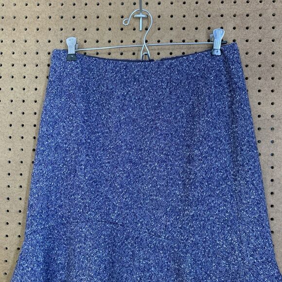Ann Taylor Trumpet Skirt Wool Midi Knee Length Chenille Tweed Purple Academia 8 - Picture 3 of 7